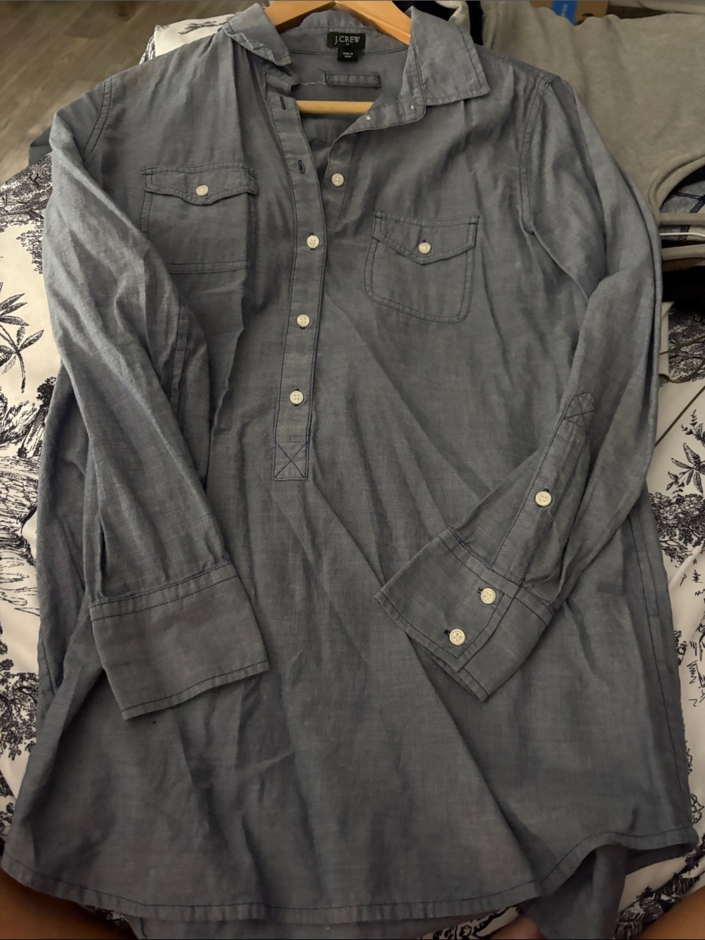 J. Crew Slate Blue Chambray Button-Down Tunic
